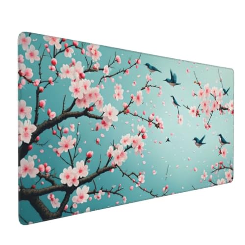 Mauspad XXL 1600x800mm, Groß Gaming Mauspad Tier Mouse Pad Vogel Design Vernähte Kanten, Wasserdicht Anti Rutsch Mousepad, Verbessert Präzision und Geschwindigkeit Desk Mat,Office Gaming Zubehör G4-9 von Yingeen