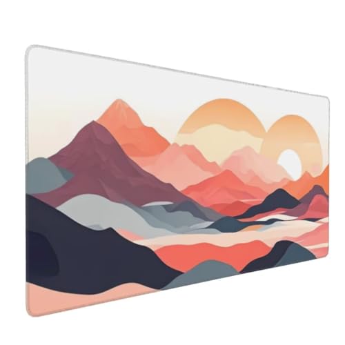 Mauspad XXL 700x300mm, Groß Gaming Mauspad Abstrakt Mouse Pad Landschaft Design Vernähte Kanten, Wasserdicht Anti Rutsch Mousepad, Verbessert Präzision/Geschwindigkeit Desk Mat,Gaming Zubehör G4-651 von Yingeen