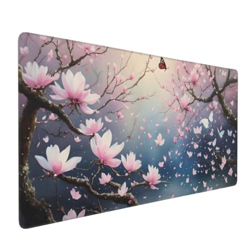 Mauspad XXL 900x300mm, Groß Gaming Mauspad Orchidee Mouse Pad Landschaft Design Vernähte Kanten, Wasserdicht Anti Rutsch Mousepad, Verbessert Präzision/Geschwindigkeit Desk Mat,Gaming Zubehör G4-83 von Yingeen