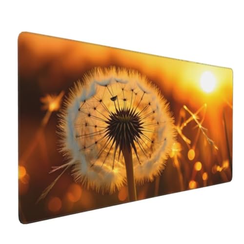 Mauspad XXL 900x400mm,Groß Gaming Mauspad Sonnenuntergang Mouse Pad Löwenzahn Design Vernähte Kanten, Anti Rutsch Mousepad,Verbessert Präzision/Geschwindigkeit Desk Mat,Office Gaming Zubehör G4-357 von Yingeen