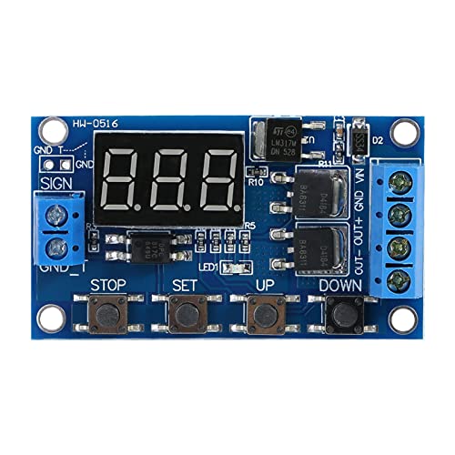 Einstellbares Timer-Modul, Relaisschalter EIN/Aus, DC 5 V–36 V Dual-MOS-Einschalt-/Aus-Relaismodul, Große Stromleistung für DC-Motorleuchten, LED-Streifen, Mikropumpen von Yinhing