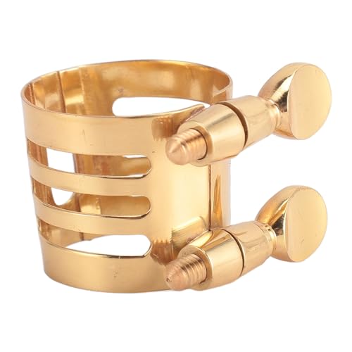 Sopran -Saxophonligatur, Messing -Saxophon -Mundstückligatur mit Einstellbaren Doppelschrauben Saxophon Gold Ligature Fastenel für Sopran -Saxophon Sopran -Saxophonligatur, Messing -Saxophon -Mundstückligatur mit Einstellbaren Doppelschrauben Saxophon Gold Ligature Fastenel für Sopran -Saxophon von Yinhing
