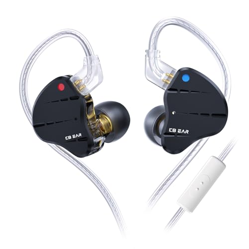 Yinyoo KBEAR KS10 Kopfhörer Mit Kabel In Ear,1DD 4BA Abnehmbarer In Ear Monitor mit Mikrofon,Eloxalprozess,Neues Elektronisches Frequenzweichensystem IEM-Kopfhörer zum Hören von Pop,Rock von Yinyoo