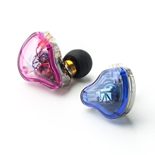 Yinyoo KBEAR KS2 In-Ear-Monitor, HiFi 1BA 1DD Hybrid-Stereo-Sound-Kopfhörer, KB KS2 Geräuschunterdrückung, Over-Ear-Headset, leichte Kopfhörer für Laufen, Walking, Sport (mit Mikrofon, blau) von Yinyoo