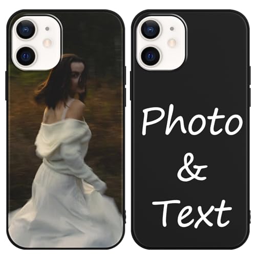 Yirlbey Personalisierte Handyhülle für iPhone 12/iPhone 12 Pro 6,1'', Personalisiert Hülle mit Selbst Gestalten mit Familie Bild Foto Schutzhülle, Individuelle Design Case für iPhone 12 Pro,Schwarz von Yirlbey