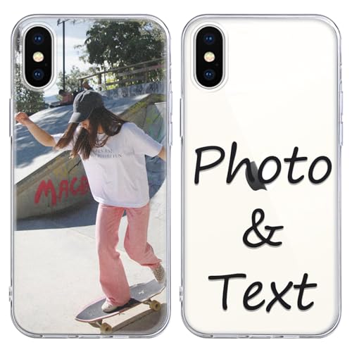 Yirlbey Personalisierte Handyhülle für iPhone X/XS 5,8'', Personalisiert Hülle mit Selbst Gestalten mit Familie Eigenem Bild Foto Motiv Schutzhülle, Individuelle Design Case für iPhone XS,transparent von Yirlbey