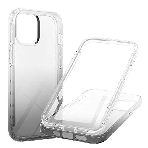 Yiscase 360° Schutzhülle Klar kompatibel mit iPhone 13 Pro Max Hülle, Transparente Silikon Rundum Handyhülle Frontfolie Full-Body Case Slim Cover,Schwarz von Yiscase