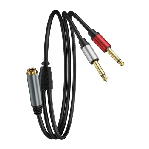 Yjcnelcr Music Y-Splitterkabel, 6,35-mm-Stecker auf doppelten 6,35-mm-Stecker, Y-Splitter für Studio, Büro von Yjcnelcr