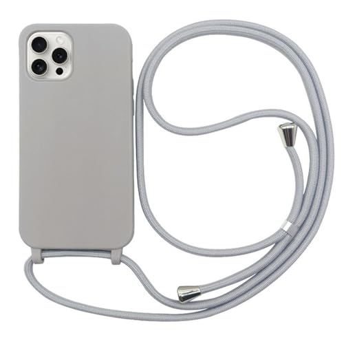 Ykerey Hülle für iPhone 14 Plus mit Band Handykette Kameraschutz Handyhülle Necklace mit Kordel zum Umhängen Einstellbar Handy Kette Schutzhülle für iPhone 14 Plus, Grau von Ykerey