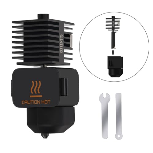 Ylinwtech A1 Mini Upgrade Hotend Kit für Bambu Lab A1/A1 Mini,Hot End Baugruppe 0.6 mm Gehärtete Stahldüse and Silicone socks,für Bambu Lab 3D Druckerteil(mit Groove und Wrenches) von Ylinwtech