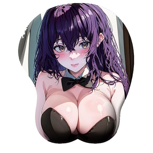 3D Anime Mousepad, Nette Weiche Sexy Karikatur Schönheit Große Brust Titten Silikon Handgelenkstütze Unterstützung Mousepad Matte, Gaming Mousepads mit Handgelenkstütze 51 von YlobdolY