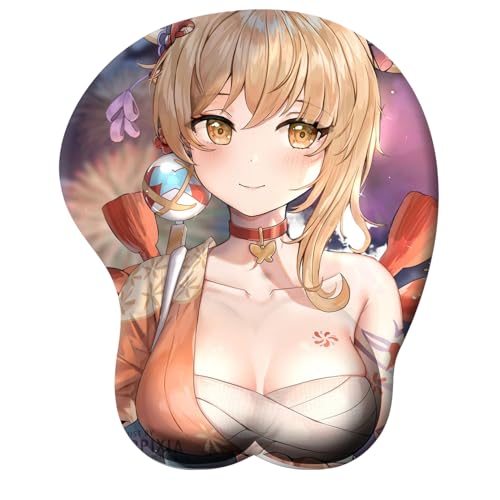 3D Anime Mousepad, Nette weiche Sexy Karikatur Schönheit Große Brust Titten Silikon Handgelenkstütze Unterstützung Mousepad Matte, Gaming Mousepads mit Handgelenkstütze 26 von YlobdolY