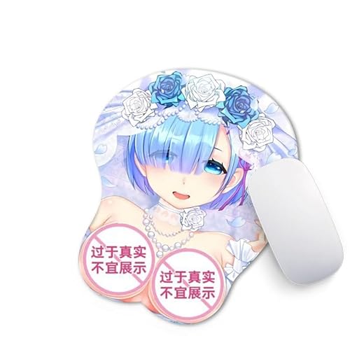 Nette weiche sexy Karikatur Mädchen 3D große Brust Titten Silikon Handgelenkstütze Unterstützung Mouse Pad Mat Gaming Mousepad, 3D Anime Mousepads mit Handgelenkstütze 15 von YlobdolY