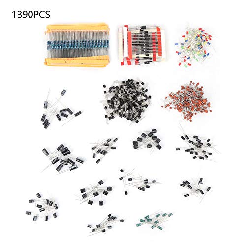 1390pcs Electronic Components Kit, einschließlich LED -Dioden, Transistoren, Widerstände, elektrolytische Keramikkondensatoren, siliconische Materiale hervorragende Qualität, DIY 1390pcs Electronic Components Kit, einschließlich LED -Dioden, Transistoren, Widerstände, elektrolytische Keramikkondensatoren, siliconische Materiale hervorragende Qualität, DIY von Ylwxzenith