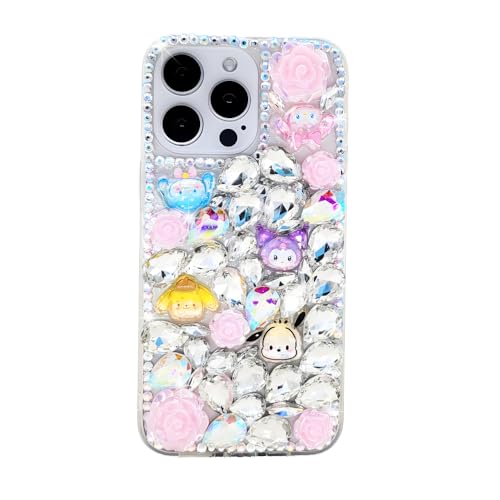 Ymyhyuxi Schutzhülle für iPhone 12 Pro Max, Glitzer, Glitzer, Kristall, Strass, Kätzchen, Rosa von Ymyhyuxi