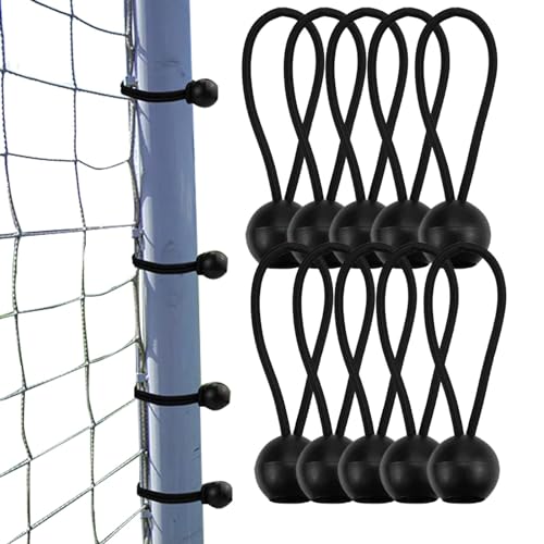 Kugel-Bungee-Schnüre | 10 STÜCKE Elastische, Starke Ball-Bungee-Schnüre,Robuste Schwarze Planen-Bungee-Schnüre, wetterbeständiger Spanngurt für Camping, Zelte, Haltedraht und Schläuche von Ynnhik