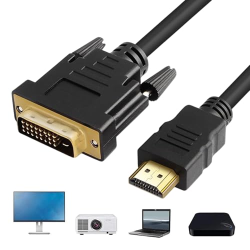 Ynnhik High Definition Multimedia Interface DVI Kabel, 59 Zoll bidirektionales Konverterkabel | 1080P, Plug and Play Kabel für Monitor, Monitor, Projektor von Ynnhik