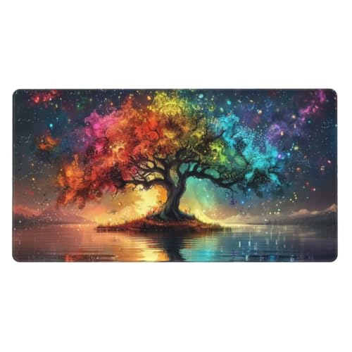 Gaming Mauspad Farbe, Mousepad Baum Mauspad Groß 1600x800mm, Rutschfeste Gummibasis Schreibtischunterlage, Verbessert Präzision und Geschwindigkei, Gaming-Mauspads für PC, Laptop, Kinder Geschenk ly-6 von Ynulann