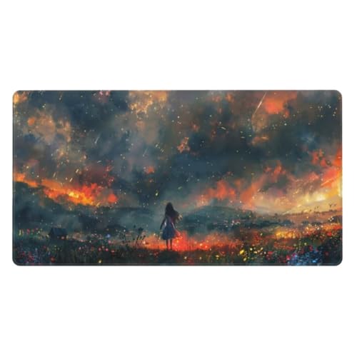 Gaming Mauspad Grau,Mousepad Mädchen Mauspad Groß 1600x800mm,rutschfeste Gummibasis Schreibtischunterlage,Verbessert Präzision und Geschwindigkei,Gaming-Mauspads für PC,Laptop,Kinder Geschenk ly-440 von Ynulann