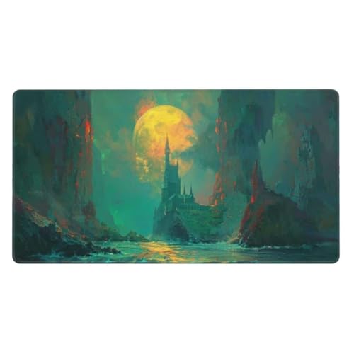 Gaming Mauspad Grün,Mousepad Schloss Mauspad Groß 1200x600mm,rutschfeste Gummibasis Schreibtischunterlage,Verbessert Präzision und Geschwindigkei,Gaming-Mauspads für PC,Laptop,Kinder Geschenk ly-417 von Ynulann