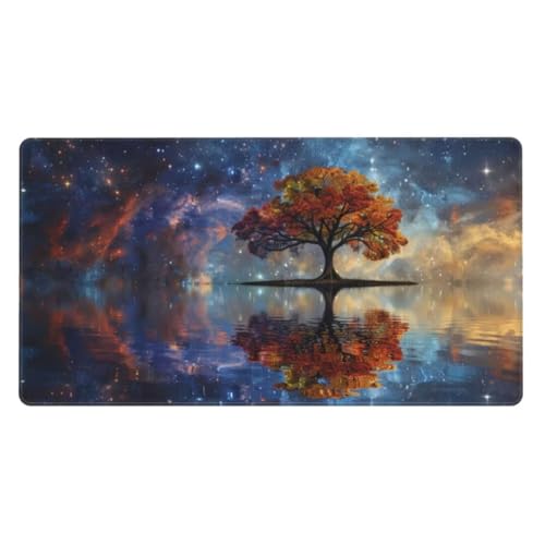 Gaming Mauspad Orange Farbe,Mousepad Baum Mauspad Groß 1600x800mm,rutschfeste Gummibasis Schreibtischunterlage,Verbessert Präzision und Geschwindigkei,Gaming-Mauspads für PC,Laptop,Geschenk ly-90 von Ynulann