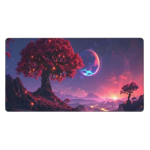 Gaming Mauspad Rosa,Mousepad Landschaft Mauspad Groß 1600x800mm,Rutschfeste Gummibasis Schreibtischunterlage,Verbessert Präzision und Geschwindigkei,Gaming-Mauspads für PC,Laptop,Kinder Geschenk ly-30 von Ynulann