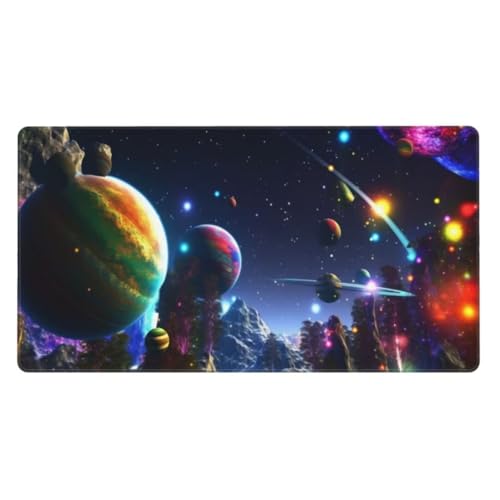 Mauspad XXL 1200x600mm,Mauspad Farbe Mousepad,Planet Schreibtischunterlage Kinder,Wasserdicht Mauspad Gaming,Vernähte Kanten Desk Mat,Anti-Rutsch Mouse Pad,für Gaming,Büro,Zuhause,Geschenk ly-119 von Ynulann