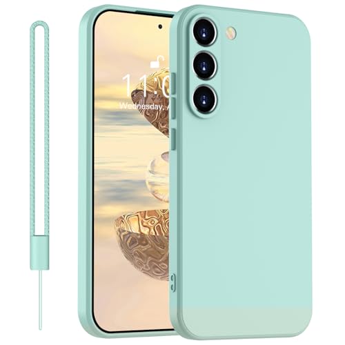 Yoawiful für Samsung Galaxy A55 Hülle Silikon Kameraschutz Handyhülle Samsung A55 mit 1 Lanyard, stoßfest dünn weich Kratzfest Schutzhülle Case für Samsung A55 5G MintGrün von Yoawiful