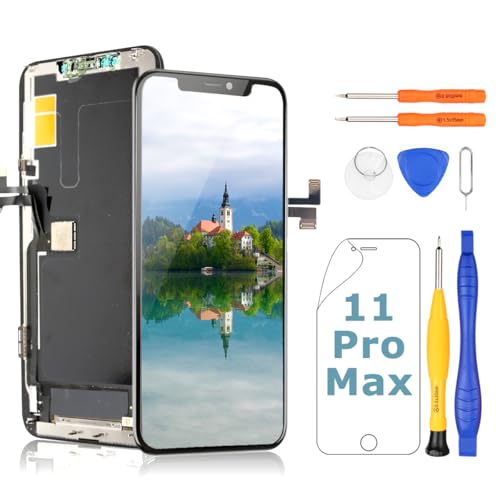 Yodoit Ersatzbildschirm für iPhone 11 Pro Max, (6,5 Zoll), OLED-Display [kein LCD], 3D-Touch-Gesichts-ID-Touch-Digitizer mit Reparaturwerkzeug-Set von Yodoit