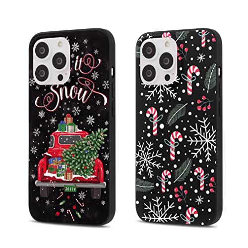 Yoedge 2 Stück Hülle für Huawei P30 Pro 6,47", Schwarz Weich TPU Silikon Weihnachten Handyhülle mit Elch Muster Motiv, TPU Stoßfeste Soft Slim Case Cover von Yoedge