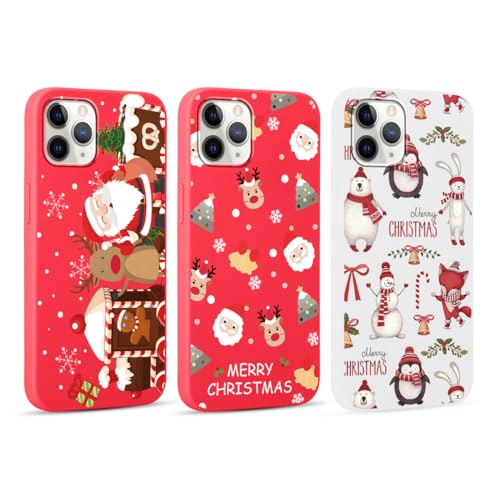 Yoedge 3 Stück Weihnachten Handyhülle für Samsung Galaxy S23 Ultra 5G Hülle 6,8", Weihnachts Schutzhülle mit Elch Muster Aesthetic, Merry Christmas Case Cover für Samsung S23 Ultra 5G, Weihnachtsmann von Yoedge