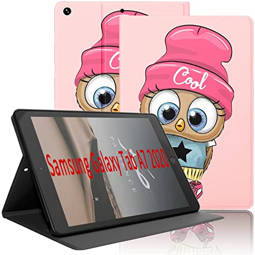 Yoedge Hülle Kompatibel mit Samsung Galaxy Tab A7 10,4 Zoll 2020 (SM-T500/T505/T507), Ultra Dünn Leicht SchutzHülle mit Standfunktion TPU Rücken Slim PU Leder Smart Folio Tablet Cover, Eule von Yoedge