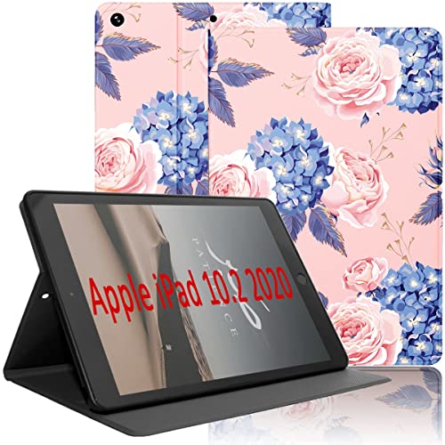 Yoedge Hülle für iPad 10,2 Zoll, iPad 9./8./7. Generation, Ultra Dünn Leicht SchutzHülle mit Standfunktion TPU Rücken Slim PU Leder Smart Folio Tablet Cover für iPad 10,2" 2021/2020/2019, Blume 3 von Yoedge