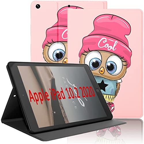 Yoedge Hülle für iPad 10,2 Zoll, iPad 9./8./7. Generation, Ultra Dünn Leicht SchutzHülle mit Standfunktion TPU Rücken Slim PU Leder Smart Folio Tablet Cover für iPad 10,2" 2021/2020/2019, Eule von Yoedge