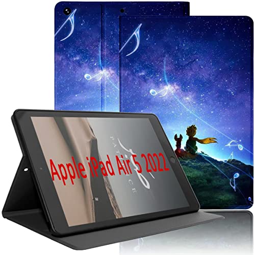 Yoedge Hülle für iPad 10,9", iPad Air 5. Generation 2022/iPad Air 4. Generation 2020, Ultra Dünn Leicht SchutzHülle mit Standfunktion TPU Rücken Slim PU Leder Smart Folio Tablet Cover, Little Prince 2 von Yoedge