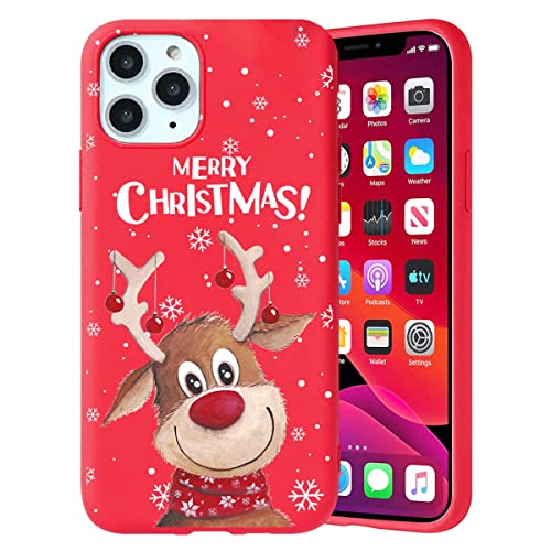 Yoedge Weihnachten Handyhülle für Samsung Galaxy S23 5G 6,1", Rot Silikon Hülle mit Mode Christmas Muster Schutzhülle, Weich Ultra Dünn Stoßfest Bumper Case Handytasche für Samsung S23 5G, Hirsch 10 von Yoedge