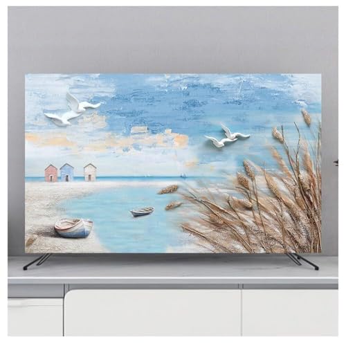 Yoeoefuo Tv Abdeckung Fernseher Schutzhülle 32" - 85" TV/PC Allwetter Schutzcover Dekorativ Landscape Print Universal Displayschutzfolie Television Staubabdeckung TV Protective Cover(Stil 1,37-39in) von Yoeoefuo