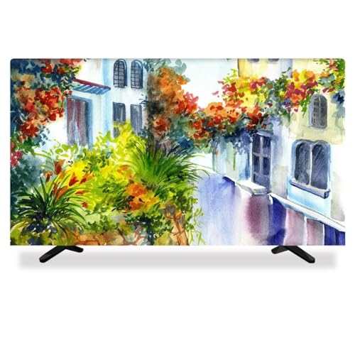 Yoeoefuo Tv Schutzhülle 32" - 85" Fernseher Abdeckung Mehrere Größen TV Abdeckhülle Moderner Europäischer Stil Tv Staubschutz Displayschutzfolie Television Cover Einfache Demontage(Stil 2,75IN) von Yoeoefuo