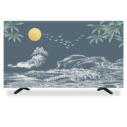 Yoeoefuo Tv Schutzhülle 32" - 85" Fernseher Abdeckung Mehrere Größen TV Abdeckhülle Moderner Europäischer Stil Tv Staubschutz Displayschutzfolie Television Cover Einfache Demontage(Stil 3,58-60IN) von Yoeoefuo