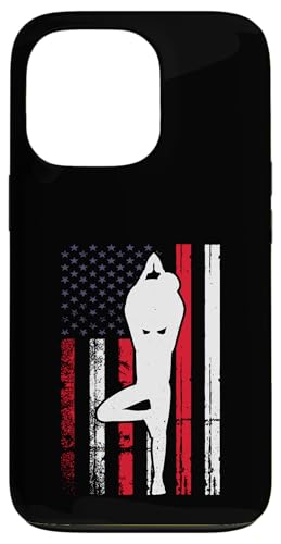 Hülle für iPhone 13 Pro Yoga Meditation – Amerika-Flagge mit Yoga-Pose von Yoga Meditation Yoga Lover