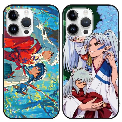 2 Stück Handyhülle für Samsung Galaxy A42(5G) Hülle 6.6 Zoll, Anime Inuyasha Higurashi mit Motiv Designs Manga Case Schutz Schutzhülle Stoßfest TPU Weich Ultra Dünn Karikatur Cartoon Cover -Schwarz von Yomyejisoo