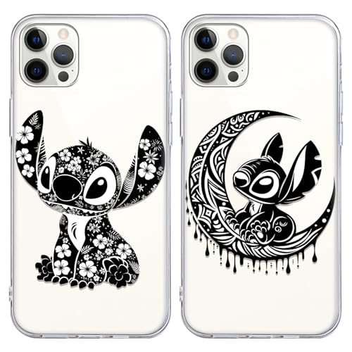 Yomyejisoo 2 Stück Cartoon AI Muster Handyhülle für Xiaomi Redmi 13C Hülle 6.74", Kawaii Design Niedlich Weiche Silikon TPU Schutzhülle Case, Transparente Stoßfest Kratzfest Bumper Case von Yomyejisoo