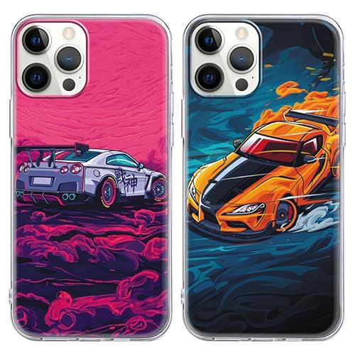 Yomyejisoo 2 Stück Handyhülle für Xiaomi Redmi 13C Hülle 6.74", Cool Classic JDM Legends Japan Auto Cool Design Jungs mit Motiv, Weich TPU Stoßfest Kratzfeste Silikon Matt Bumper Case Cover,04 von Yomyejisoo