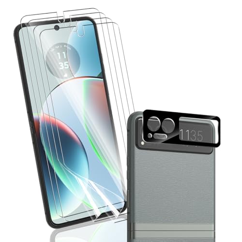 Yonntmmi Schutzfolie für Motorola Razr 40 4+1 Stück, flexibler TPU-Folie mit Kameraschutz Panzer Schutz Glas, Blasenfreie Weich/Anti-Kratzer/HD TPU für Panzerglas für Motorola Razr 40 von Yonntmmi