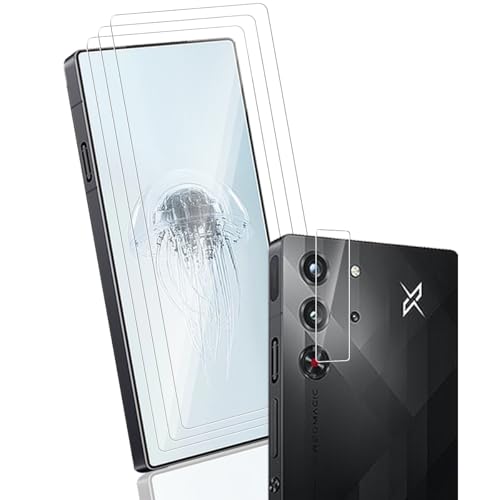 Yonntmmi Schutzfolie für ZTE nubia Red Magic 10 Pro für Panzerglas, 3 Stück Panzer Schutz Glas Schutzfolie mit 1 Stück Kameraschutz Schutzglas,9H Härte/Kratzfest für ZTE nubia Red Magic 10 Pro von Yonntmmi