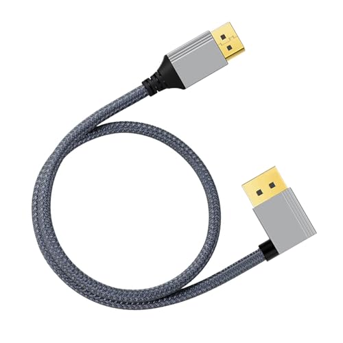 Yooghuge Effizientes 4K-60-Hz Videoverbindungskabel Mit Links Abgewinkeltem Stecker DP1.2-Adapterleitung Für Nahtlose Anzeige von Yooghuge