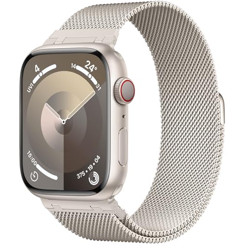 Yoohoo Ersatzarmband Kompatibel mit Apple Watch Armband 40mm 41mm 38mm 44mm 45mm 49mm 42mm, Einstellbar Magnetisch Edelstahl Metall Armbänder für iWatch Series SE Ultra 9 8 7 6 5 4 3 2 1 Damen Herren von Yoohoo