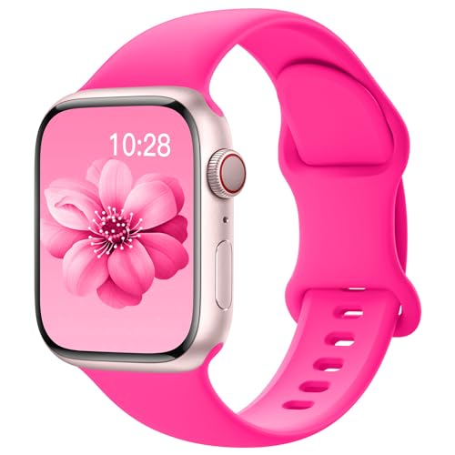 Yoohoo Kompatibel mit Apple Watch Armband 41mm 40mm 42mm 46mm 45mm 44mm 38mm 49mm,Weiches Silikon Sport Ersatz Armbänder Kompatibel mit iWatch SE Series 10 9 8 7 6 5 4 3 2 1 Ultra Herren Damen von Yoohoo