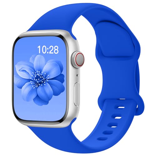 Yoohoo Kompatibel mit Apple Watch Armband 41mm 40mm 42mm 46mm 45mm 44mm 38mm 49mm,Weiches Silikon Sport Ersatz Armbänder Kompatibel mit iWatch SE Series 10 9 8 7 6 5 4 3 2 1 Ultra Herren Damen von Yoohoo