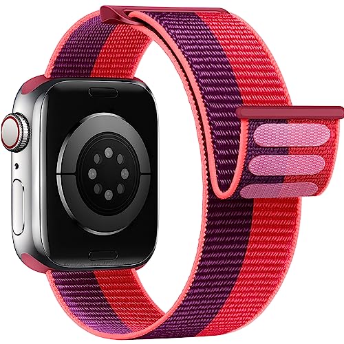 Yoohoo Nylon Armband Kompatibel mit Apple Watch Armband 40mm 41mm 42mm 38mm 46mm 44mm 45mm 49mm, Verstellbare Sport Armband für iWatch SE Ultra Ultra2 Series 10 9 8 7 6 5 4 3 2 1 Damen/Herren von Yoohoo